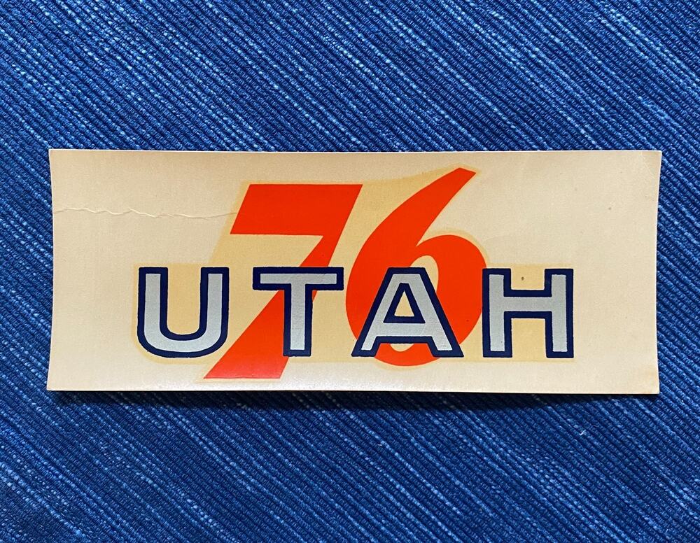 Vintage Union 76 Oil Utah Gas Station Decal Travel Souvenir